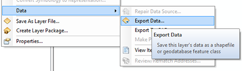 image of Data Export Data selection