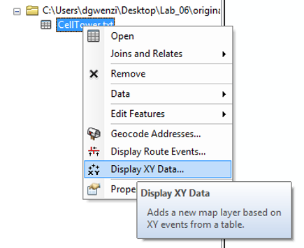 Image of Display X Y data window