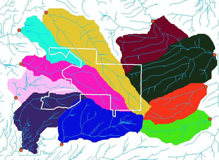 Map of the watersheds