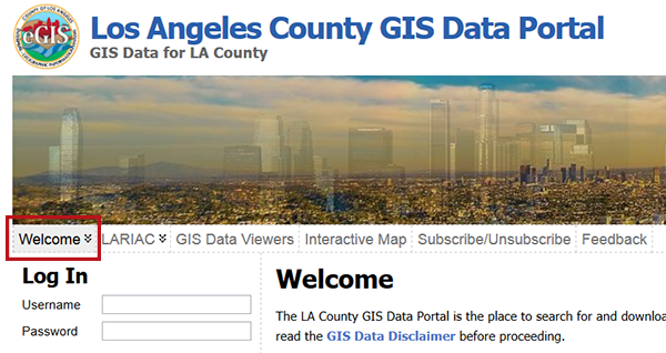 image of Los Angeles GIS Data Portal website