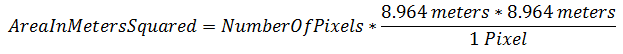 Equation to convert pixels to meters squared