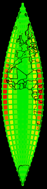 Transverse Mercator showing low distortion throughout