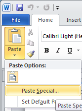 Paste special