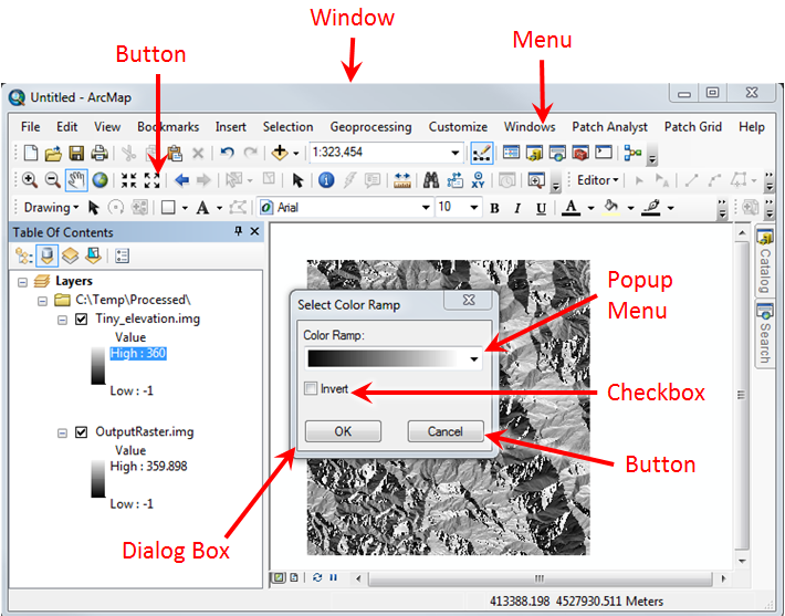 Main window for ArcMap