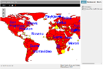 CanvasMap with a map of the Americas loaded