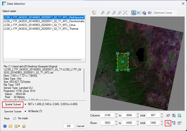 Radiometric calibration subset
