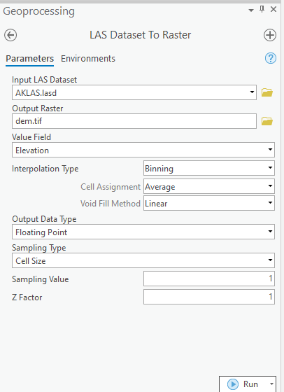 LAS Dataset to Raster