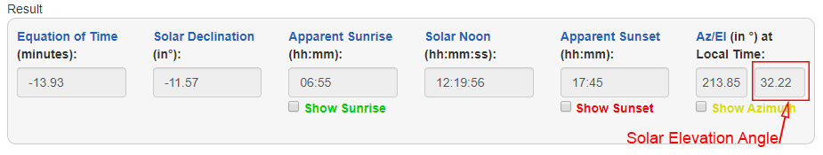 solar elevation