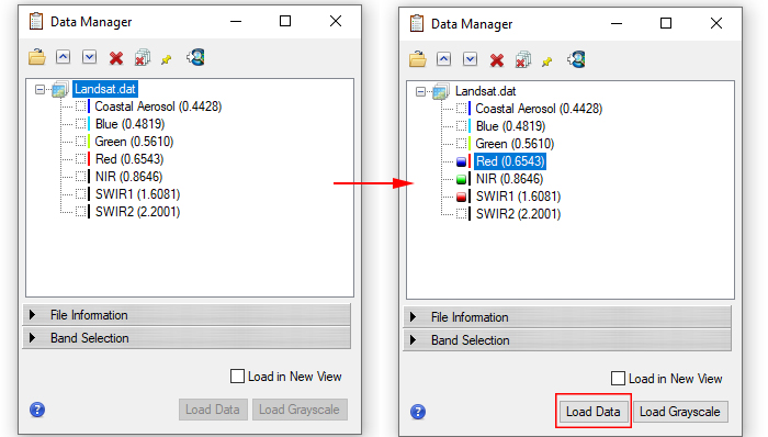 ENVI Data Manager Window