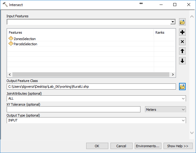 Intersect Tool: RuralU.shp