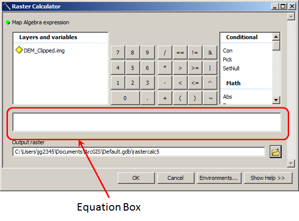 arcmap raster calculator