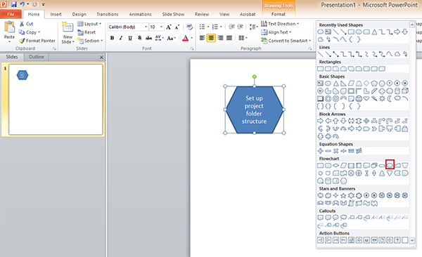 image of power point flow chart tools