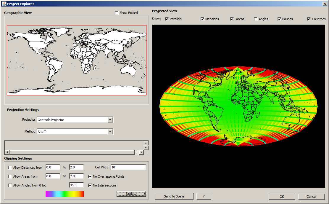 Projection explorer dialog