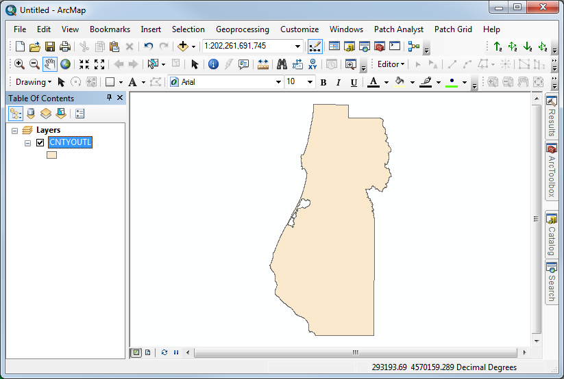 Humboldt County with an incorrect spatial reference (Geographic).